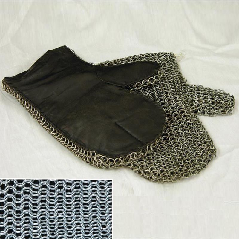 Padded Chainmail Mittens High Tensile Steel 8mm Butted Code 10