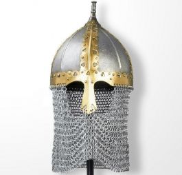 Russian Medieval Boyar Helmet with Chainmail Aventail