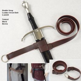Double Strap Leather Sword Belt