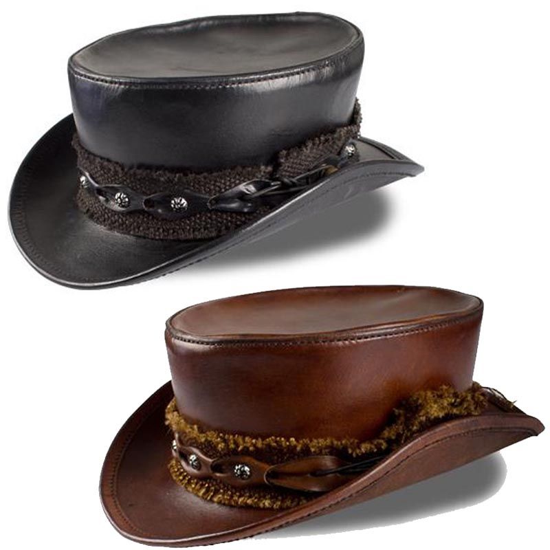 Leather top outlet hat