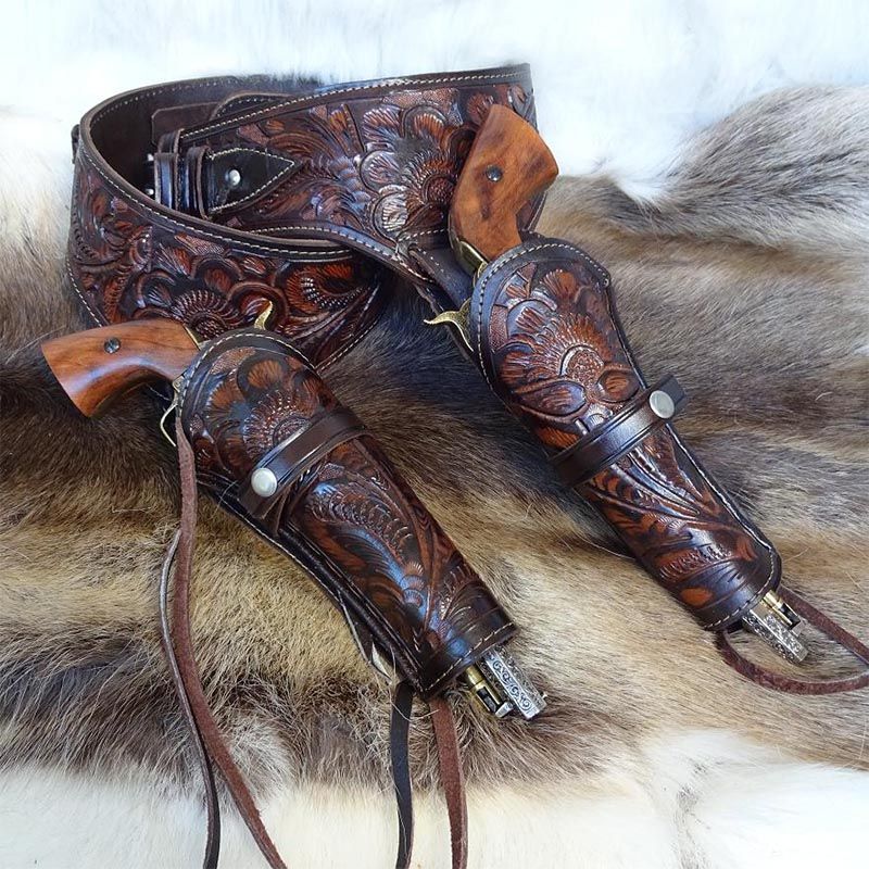 leather gun belt and holster