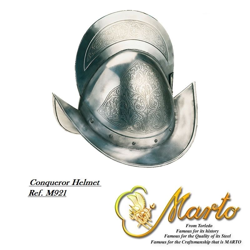 Engraved Spanish Morion Helmet