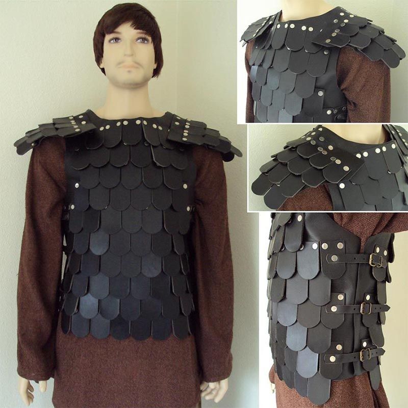 Reducing Auction Black Leather Rounded Scale Armour