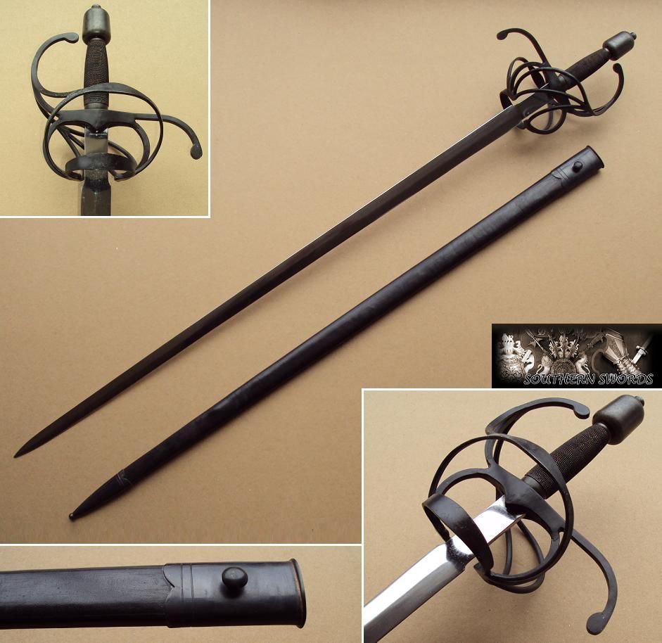 English Swept Hilt Rapier & Scabbard